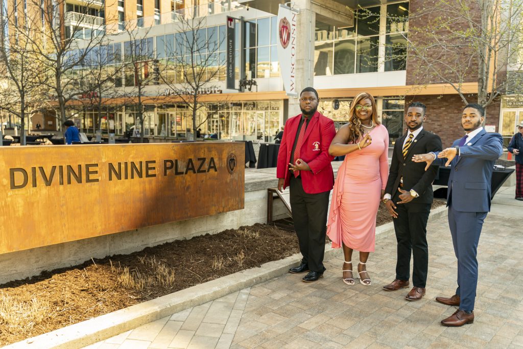 The NPHC Executive Board outside Divine Nine Plaza