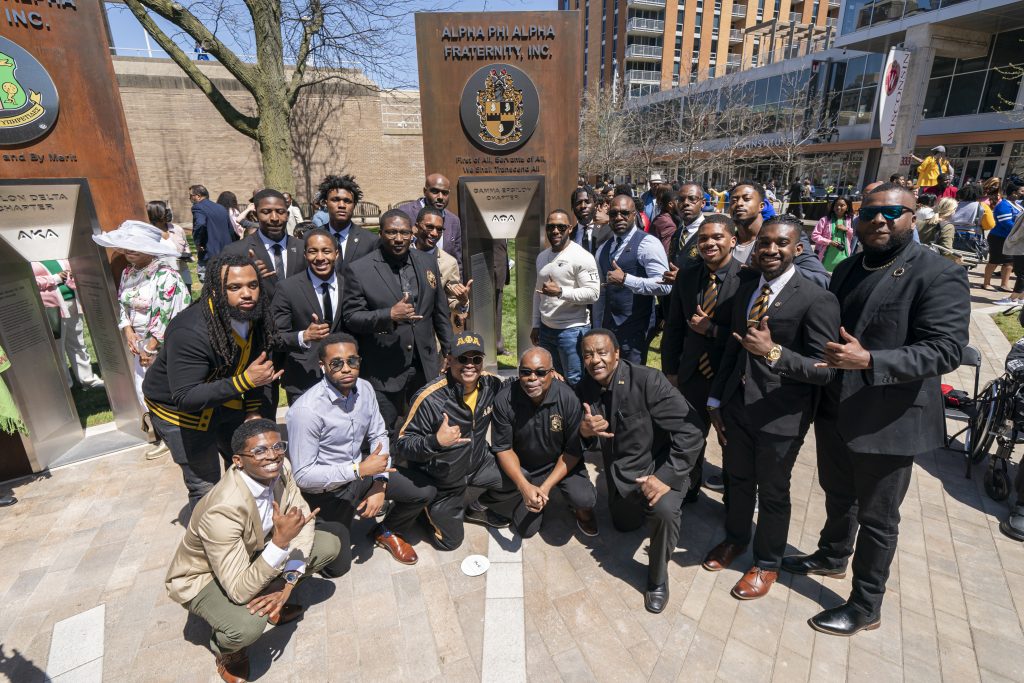 Members of Alpha Phi Alpha infant of their Sign