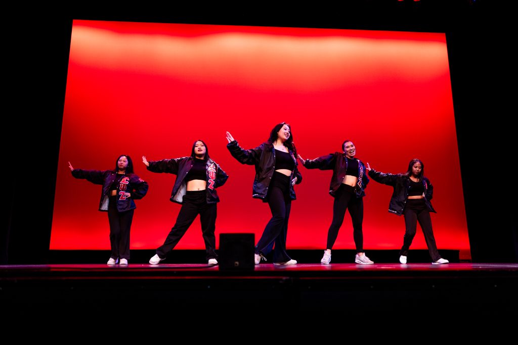 Picture of sorority members strolling.